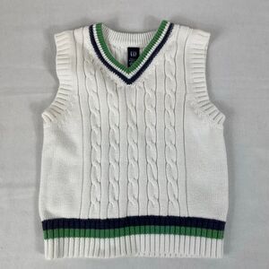 Vintage Baby GAP Spring Y2K Cable Knit Sweater Vest Toddler 12-18 Months